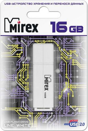 USB Флеш-накопитель Mirex Line, 13600-FMULWH16, 16GB, white