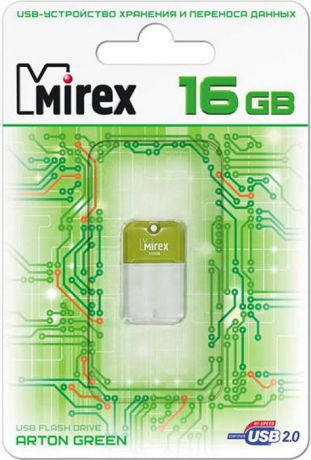 USB Флеш-накопитель Mirex Arton, 13600-FMUAGR16, 16GB, green