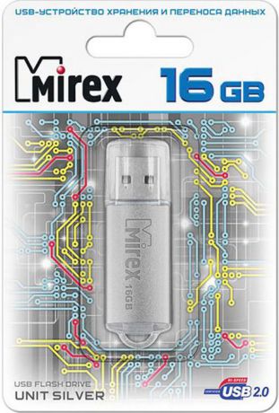 USB Флеш-накопитель Mirex Unit, 13600-FMUUSI16, 16GB, silver