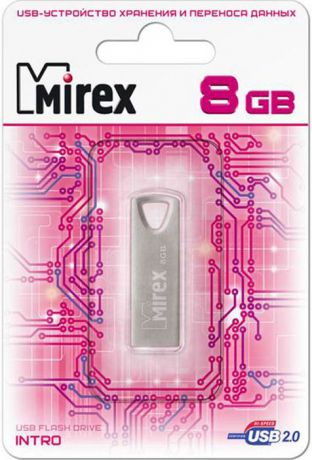 USB Флеш-накопитель Mirex Intro, 13600-ITRNTO08, 8GB, grey