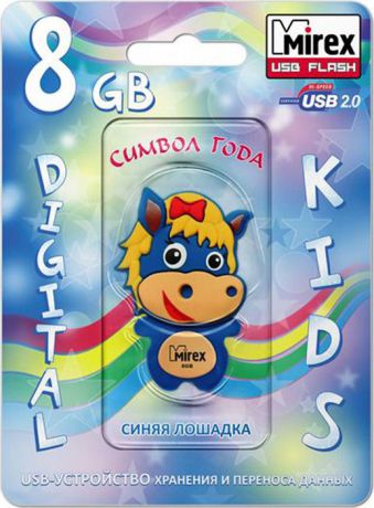 USB Флеш-накопитель Mirex Horse, 13600-KIDBHS08, 8GB, blue