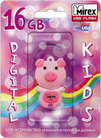 USB Флеш-накопитель Mirex Pig, 13600-KIDPIP16, 16GB, pink