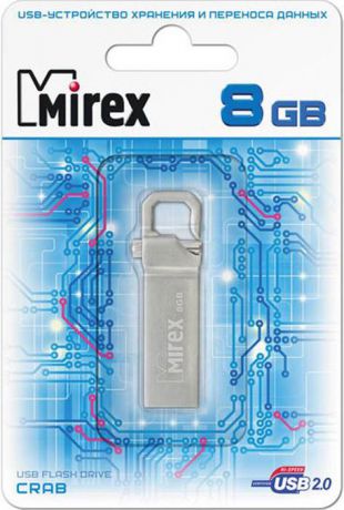 USB Флеш-накопитель Mirex Crab, 13600-ITRCRB08, 8GB, grey