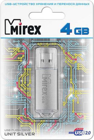 USB Флеш-накопитель Mirex Unit, 13600-FMUUSI04, 4GB, silver