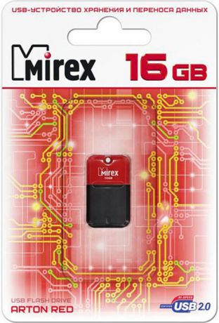 USB Флеш-накопитель Mirex Arton, 13600-FMUART16, 16GB, red