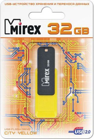 USB Флеш-накопитель Mirex City, 13600-FMUCYL32, 32GB, yellow