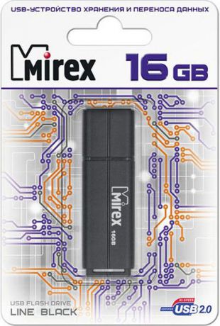 USB Флеш-накопитель Mirex Line, 13600-FMULBK16, 16GB, black