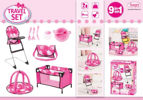 Набор для кукол Bayer Design, цвет: розовый, 9 предметов