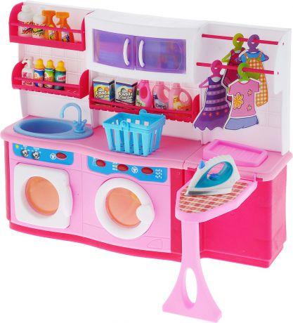 Мебель для кукол DollyToy "Прачечная", DOL0803-031, розовый, голубой, белый