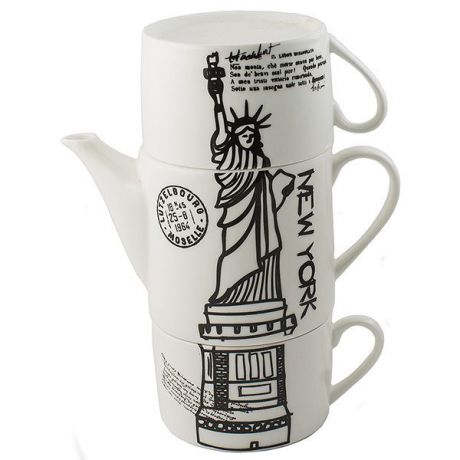 Чайник Эврика "Нью-Йорк", с двумя кружками