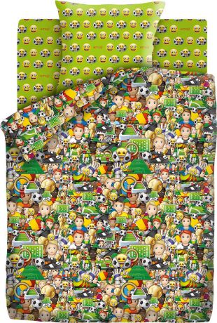 Комплект белья детский Emoji "Футбол", 1,5 спальное, наволочки 70x70. 9030-1/9031-1