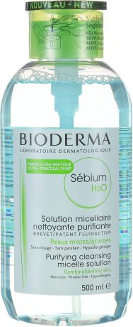 Bioderma Очищающая вода "Sebium", флакон-помпа, 500 мл