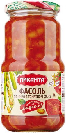 Пиканта фасоль печеная в томатном соусе, 530 г