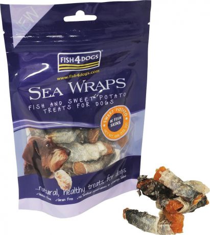 Лакомство для собак Sea Wraps "Sweet Potato", с рыбой и кратофелем, 100 г