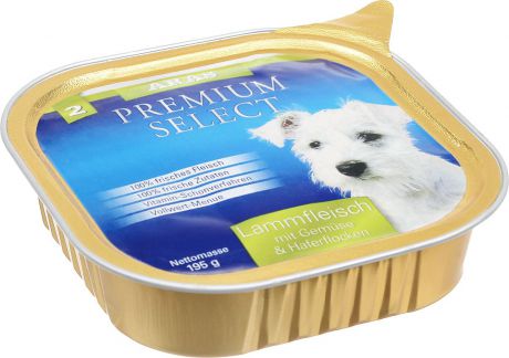 Консервы для собак Aras "Premium Select", с бараниной, овощами и овсяными хлопьями, 195 г