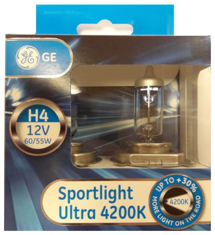 Лампа автомобильная General Electric "Sportlight Ultra", цоколь P43t, 12V, 60/55W, 2 шт