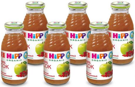 Hipp сок яблочно-шиповниковый, с 5 месяцев, 6 шт по 200 г
