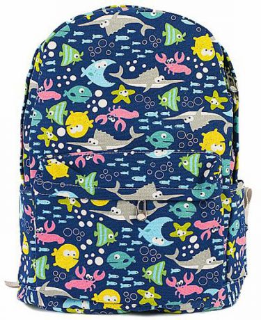 Рюкзак женский Kawaii Factory "Рыбы", цвет: темно-синий. KW102-000308