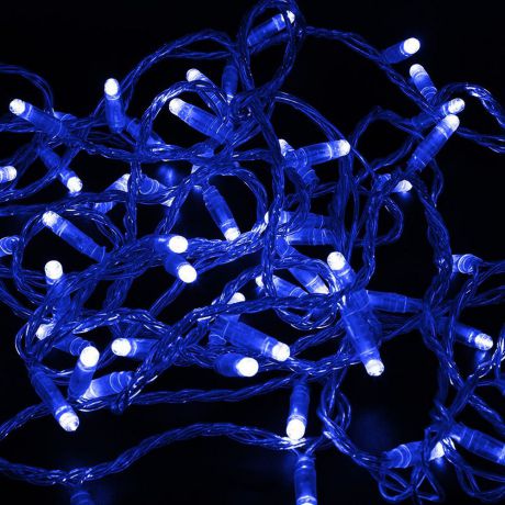 Электрическая гирлянда Neon-Night "Нить", с эффектом мерцания, прозрачный ПВХ, 230В, цвет: синий, 10 м