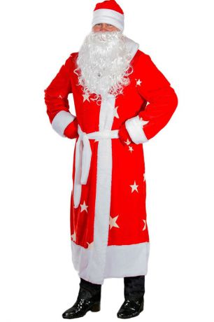 Костюм карнавальный Остров игрушки "Дед Мороз", халат, борода, шапка, цвет: красный. Размер 56. 1182429