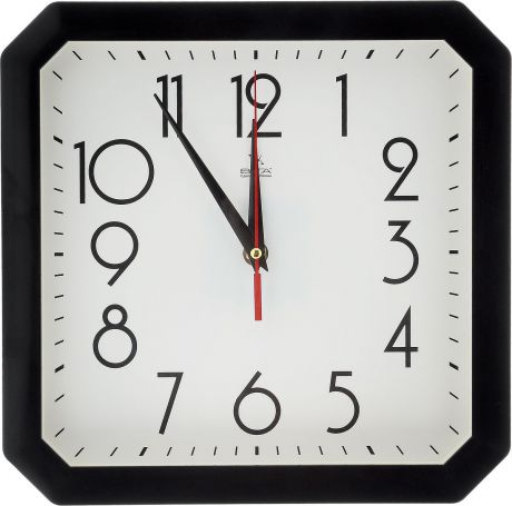 Часы настенные Вега "Классика", цвет: черный, белый, 28 х 28 см