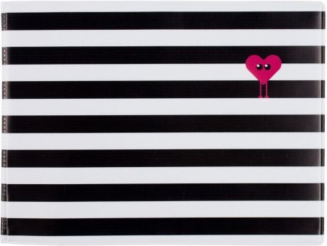 Обложка на зачетную книжку Kawaii Factory Kawaii Stripes, цвет: черный, белый
