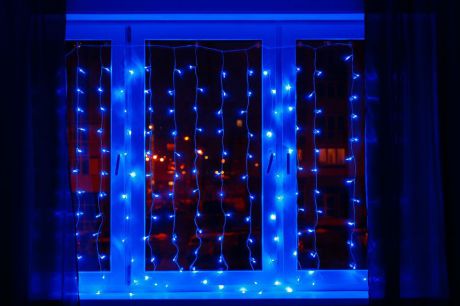Электрическая гирлянда Neon-Night "Светодиодный дождь", 160 ламп, цвет: синий, 2 х 0,8 м