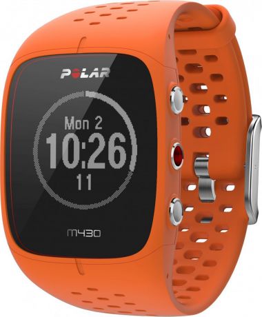 Спортивные часы Polar "M430", с GPS, цвет: оранжевый
