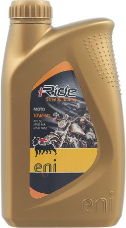 Моторное масло Eni i-Ride Moto, полусинтетическое, 10W40, API SL, ACEA A3, JASO MA/MA2, 1 л