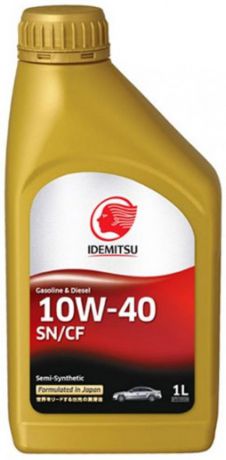 Масло моторное IDEMITSU, полусинтетическое, SAE 10W-40, API SN/CF, 1 л