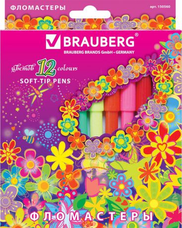 Brauberg Набор фломастеров Blooming flowers 12 цветов 150560