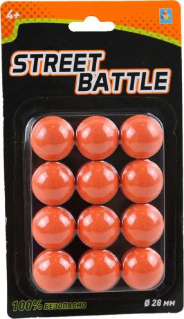Комплект шариков для игрушечного оружия 1TOY Street Battle, Т13649, диаметр 2,8 см, 12 шт