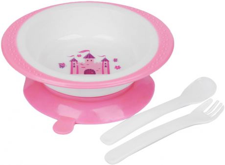 Набор посуды для кормления Крошка Я "Принцесса", 1592345, розовый, 3 предмета