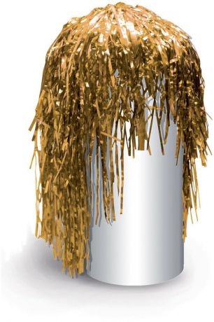 Partymania Маскарадный парик из дождика Веселый праздник цвет золотистый