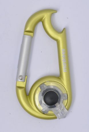 Брелок-фонарик Munkees, с открывалкой, на карабине, цвет: желтый