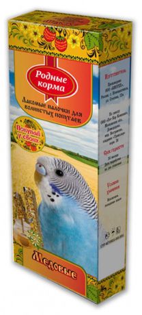 Лакомство для попугаев "Родные корма", зерновые палочки с медом, 2 шт