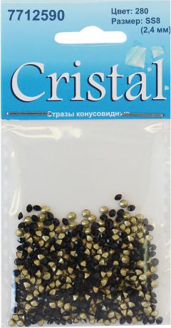 Стразы конусовидные риволи "Cristyle", цвет: черный, 2,5 мм, 432 шт
