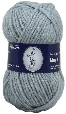 Пряжа для вязания Astra Premium "Майя", цвет: серый (10), 100 м, 100 г, 5 мотков