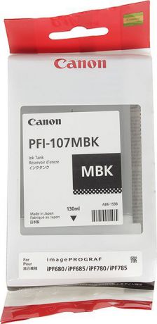 Картридж струйный Canon PFI-107MBK 6704B001 для Canon iP F680/685/780/785, Matte Black