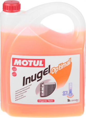 Антифриз Motul "Inugel Optimal", флуоресцентный, цвет: оранжевый, 5 л