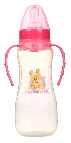 Бутылочка для кормления Mum&Baby "Мишка Полли", 2969810, розовый, с ручками, 250 мл