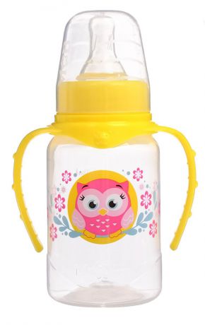 Бутылочка для кормления Mum&Baby "Совушка Лили", 2969864, фуксия, с ручками, 150 мл