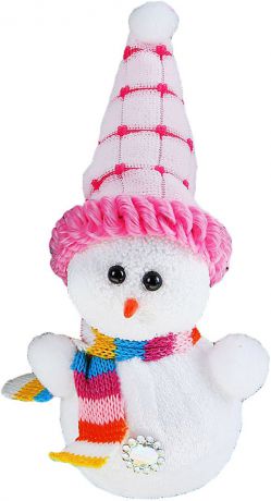 Игрушка световая Luazon Lighting "Снеговик в розовой шапочке", 1 LED, 6 х 17 см
