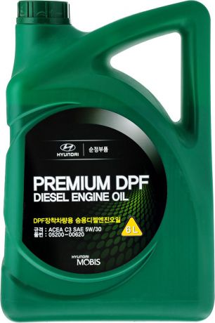 Масло моторное Hyundai / KIA "Premium DPF Diesel", синтетическое, класс вязкости 5W30, 6 л