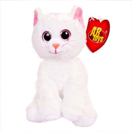 Мягкая игрушка Abtoys "Белый котенок", 15 см