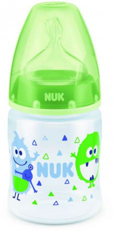 Бутылочка для кормления NUK First Choice Plus, с силиконовой соской, от 0 месяцев, 150 мл, 10743538-Монстр зеленый