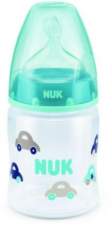 Бутылочка для кормления NUK First Choice Plus, с силиконовой соской, от 0 месяцев, 150 мл, 10743538-Авто бирюзовый