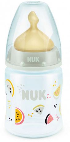 Бутылочка для кормления NUK First Choice Plus, с латексной соской, от 0 месяцев, 150 мл, 10743617-Дыня бежевая