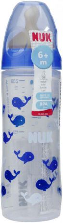 Бутылочка для кормления NUK First Choice New Classic, с латексной соской FC, от 6 месяцев, 250 мл, 10741646-Кит