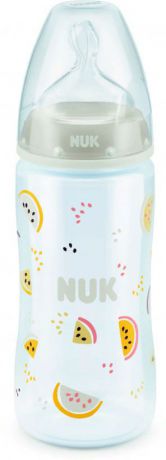 Бутылочка для кормления NUK First Choice Plus, с силиконовой соской, от 0 месяцев, 300 мл, 10741578-Дыня бежевая